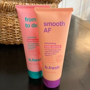 fresh Hydrating and Exfoliating Body Serum Set - Teal and Peach